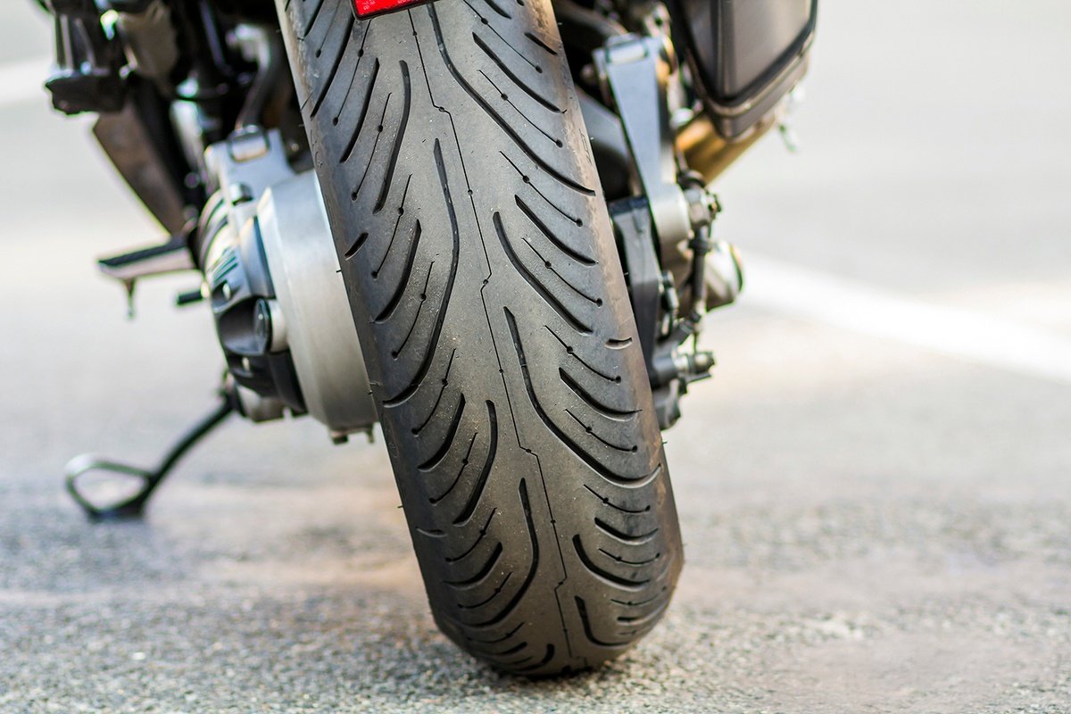 rear view of a bike tire