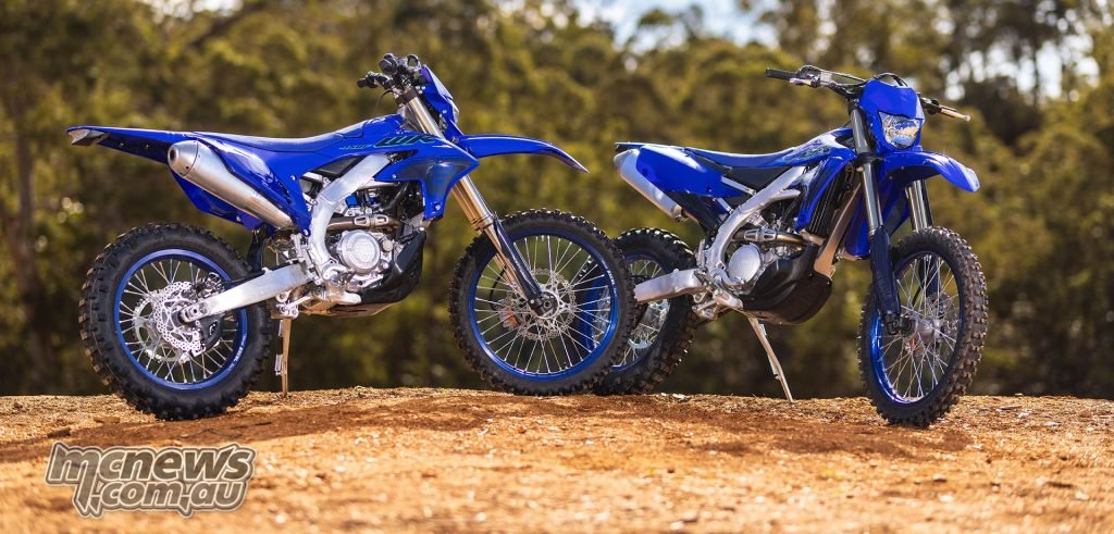 The two 2025 Yamaha WR four-stroke models, the WR450F and WR250F